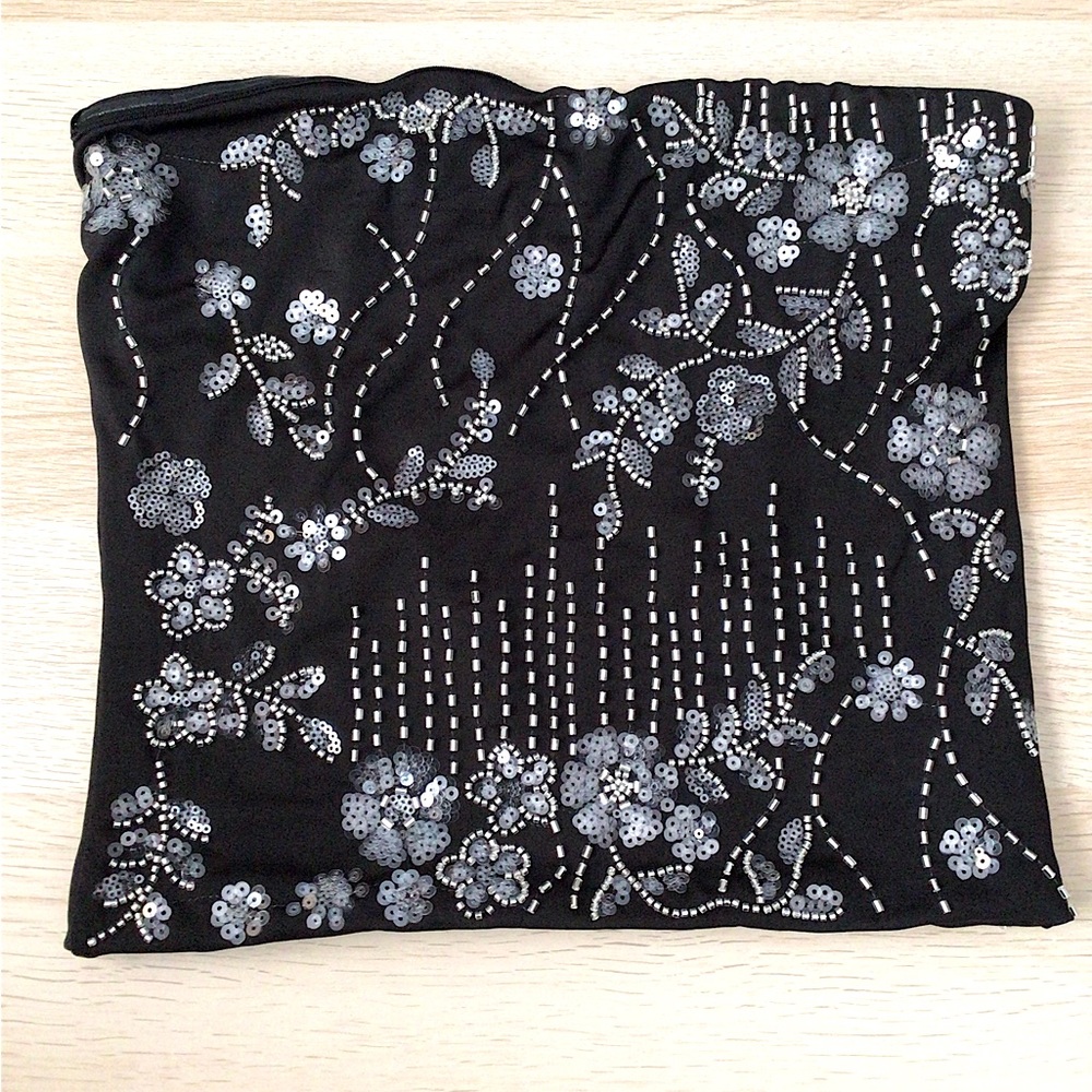 Faded Rose Embellished Tube Top